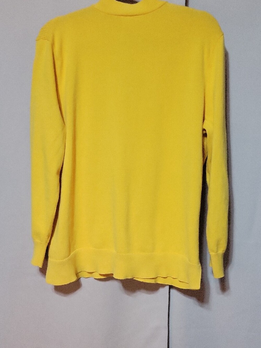 Talbots Sunny Yellow Ribbed Button-Front Cardigan - Picture 4 of 4